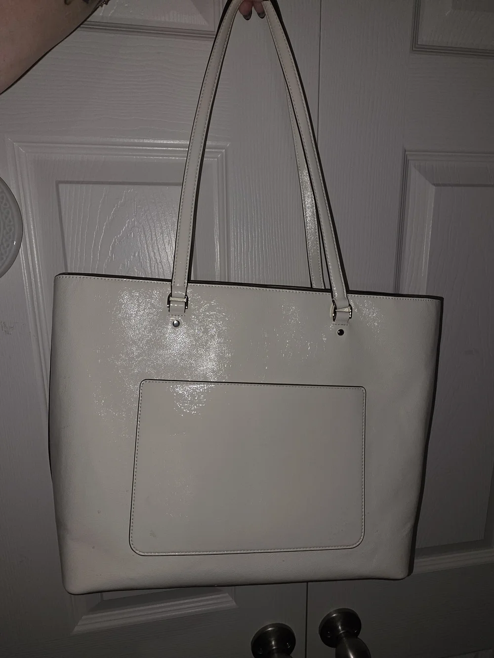 kate spade White Patent Tote with Double Straps